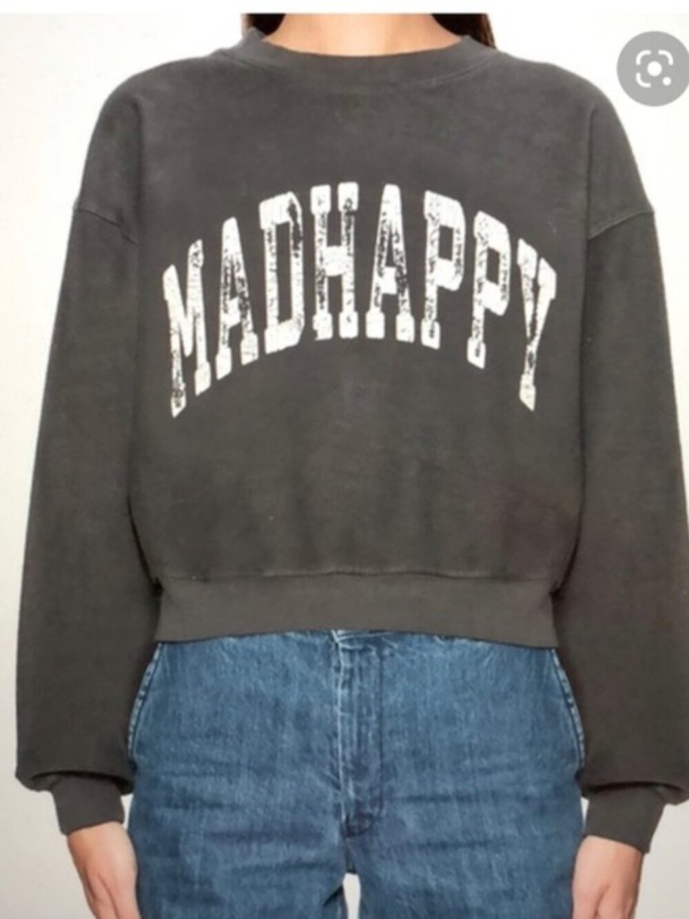 Madhappy Arched Logo Cropped Crewneck Sweatshirt - Small